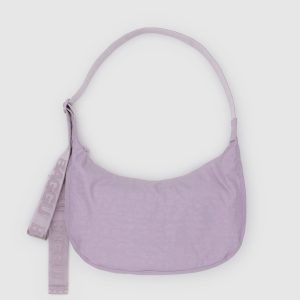 Medium Nylon Crescent Bag Dusty Pink
