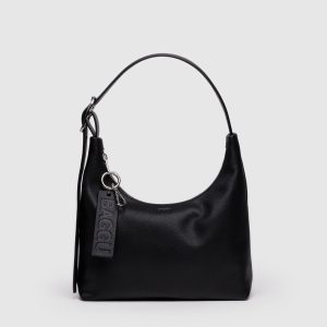 Mini Recycled Leather Shoulder Bag Black