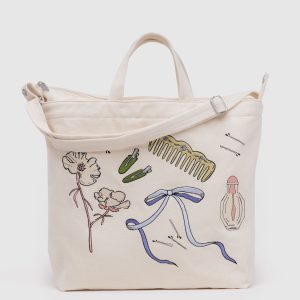 Horizontal Zip Duck Bag Embroidered Get Ready With Me