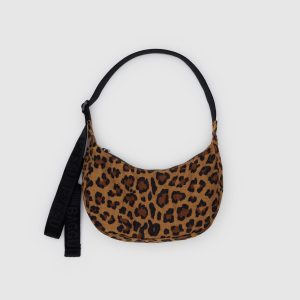 Small Nylon Crescent Bag Leopard