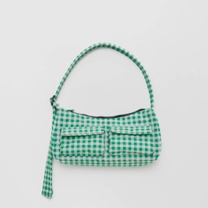 Cargo Shoulder Bag Green Gingham