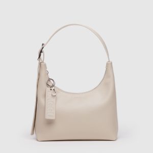 Mini Recycled Leather Shoulder Bag Stone