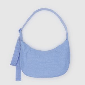 Medium Nylon Crescent Bag French Blue