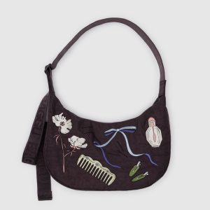 Medium Nylon Crescent Bag Embroidered Get Ready With Me
