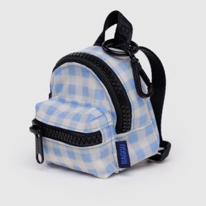 Backpack Charm Light Blue Gingham
