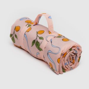 Puffy Picnic Blanket Apricots & Ribbons