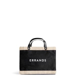 Petite Market Bag in Black with ERRANDS