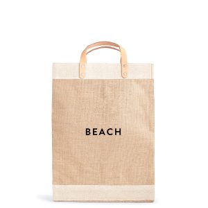 Market Bag in Natural with BEACH