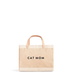Petite Market Bag in Natural with CAT MOM