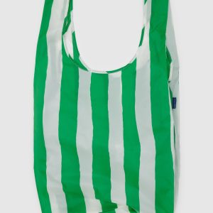 Big Baggu Green Painted Stripe