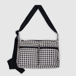 Medium Cargo Crossbody Black & White Gingham