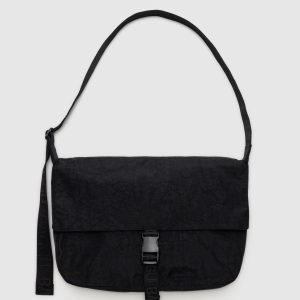 Nylon Messenger Bag Black