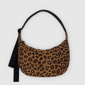 Medium Nylon Crescent Bag Leopard
